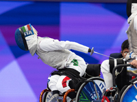 Beatrice Maria ''Bebe'' Vio Grandis of Italy competes against Nadiia Doloh of Ukraine during the Women's Foil Category B Quarterfinal at Gra...