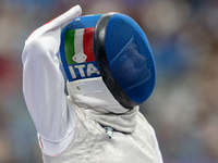 Beatrice Maria ''Bebe'' Vio Grandis of Italy competes against Nadiia Doloh of Ukraine during the Women's Foil Category B Quarterfinal at Gra...