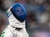 Beatrice Maria ''Bebe'' Vio Grandis of Italy competes against Nadiia Doloh of Ukraine during the Women's Foil Category B Quarterfinal at Gra...