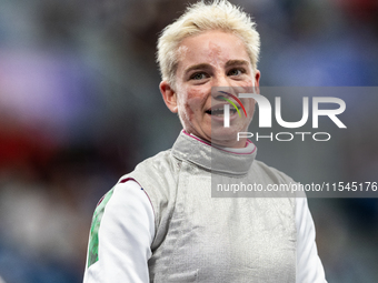 Beatrice Maria ''Bebe'' Vio Grandis of Italy competes against Nadiia Doloh of Ukraine during the Women's Foil Category B Quarterfinal at Gra...