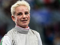 Beatrice Maria ''Bebe'' Vio Grandis of Italy competes against Nadiia Doloh of Ukraine during the Women's Foil Category B Quarterfinal at Gra...