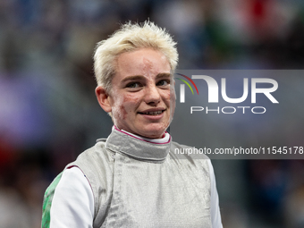 Beatrice Maria ''Bebe'' Vio Grandis of Italy competes against Nadiia Doloh of Ukraine during the Women's Foil Category B Quarterfinal at Gra...