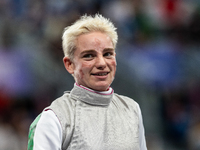 Beatrice Maria ''Bebe'' Vio Grandis of Italy competes against Nadiia Doloh of Ukraine during the Women's Foil Category B Quarterfinal at Gra...