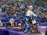 Beatrice Maria ''Bebe'' Vio Grandis of Italy competes against Nadiia Doloh of Ukraine during the Women's Foil Category B Quarterfinal at Gra...