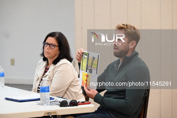 Mayor Gail Rottenstrich (left) and Borough Manager Kurt Peluso (right) face criticism for removing the battlefield cross from a planned $150...