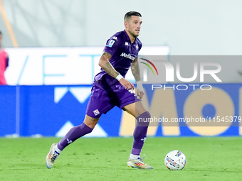 Cristiano Biraghi of ACF Fiorentina during the Serie A Enilive match between ACF Fiorentina and AC Monza at Stadio Artemio Franchi on Septem...