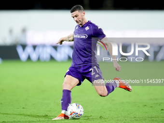 Robin Gosens of ACF Fiorentina during the Serie A Enilive match between ACF Fiorentina and AC Monza at Stadio Artemio Franchi on September 0...