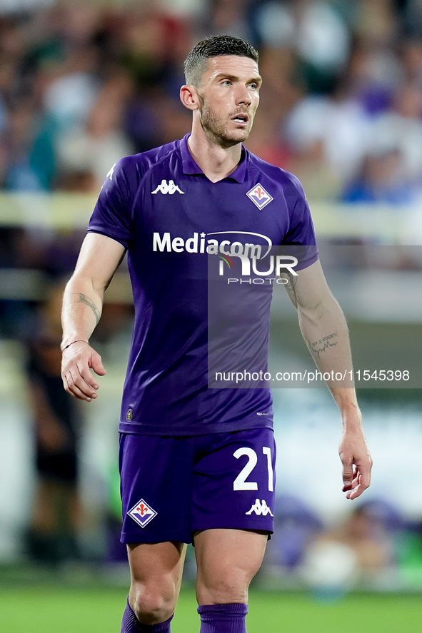 Robin Gosens of ACF Fiorentina looks on during the Serie A Enilive match between ACF Fiorentina and AC Monza at Stadio Artemio Franchi on Se...