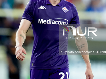 Robin Gosens of ACF Fiorentina looks on during the Serie A Enilive match between ACF Fiorentina and AC Monza at Stadio Artemio Franchi on Se...