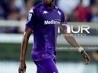 Cristian Kouame of ACF Fiorentina looks on during the Serie A Enilive match between ACF Fiorentina and AC Monza at Stadio Artemio Franchi on...