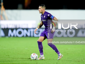 Cristiano Biraghi of ACF Fiorentina during the Serie A Enilive match between ACF Fiorentina and AC Monza at Stadio Artemio Franchi on Septem...