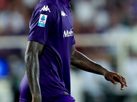 Moise Kean of ACF Fiorentina looks on during the Serie A Enilive match between ACF Fiorentina and AC Monza at Stadio Artemio Franchi on Sept...