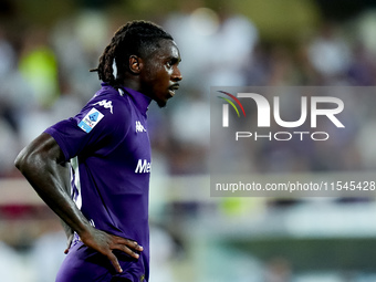 Moise Kean of ACF Fiorentina looks on during the Serie A Enilive match between ACF Fiorentina and AC Monza at Stadio Artemio Franchi on Sept...