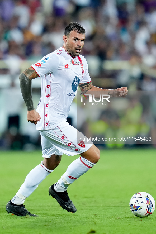 Andrea Petagna of AC Monza during the Serie A Enilive match between ACF Fiorentina and AC Monza at Stadio Artemio Franchi on September 01, 2...