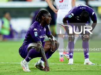 Moise Kean of ACF Fiorentina looks dejected during the Serie A Enilive match between ACF Fiorentina and AC Monza at Stadio Artemio Franchi o...