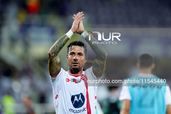 Armando Izzo of AC Monza gestures during the Serie A Enilive match between ACF Fiorentina and AC Monza at Stadio Artemio Franchi on Septembe...