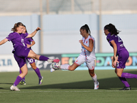 Senna Koeleman (L) of Anderlecht competes for the ball with Andela Milovanovic (R) of Crvena Zvezda during the UEFA Women's Champions League...