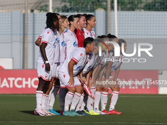 Soccer players from Crvena Zvezda group for a team photo prior to the UEFA Women's Champions League First qualifying round, Semi-finals CP-G...