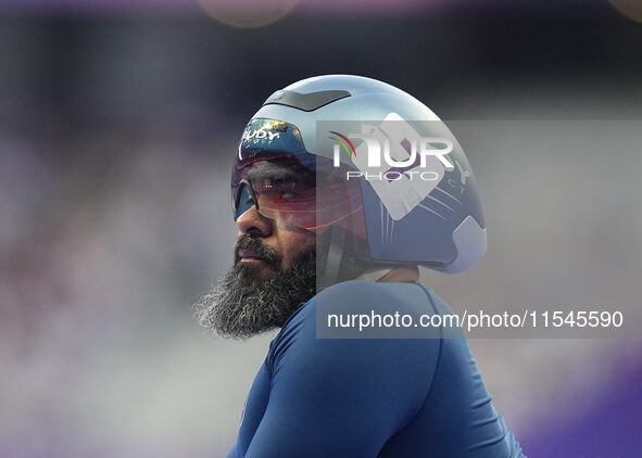 Pierre Fairbank of France looks on in Men's 100m - T53 Final during the Paris 2024 Paralympic Games at Stade de France on September 4, 2024....