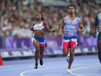 Darlenys De La Cruz Severino of Dominican Republic in action in Women's 100m - T12 Round 1 during the Paris 2024 Paralympic Games at Stade d...