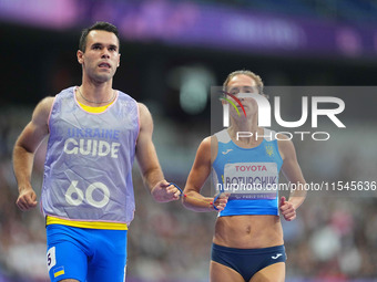 Oksana Boturchuk of Ukraine in action in Women's 100m - T12 Round 1 during the Paris 2024 Paralympic Games at Stade de France on September 4...