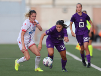 Luna Vanzeir (R) of Anderlecht is in action during the UEFA Women's Champions League First qualifying round, Semi-finals CP-Group 4 soccer m...