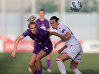 Maxime Bennink (L) of Anderlecht is in action during the UEFA Women's Champions League First qualifying round, Semi-finals CP-Group 4 soccer...