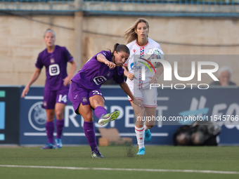 Luna Vanzeir of Anderlecht is in action during the UEFA Women's Champions League First qualifying round, Semi-finals CP-Group 4 soccer match...