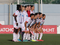 Soccer players from Crvena Zvezda group for a team photo prior to the UEFA Women's Champions League First qualifying round, Semi-finals CP-G...