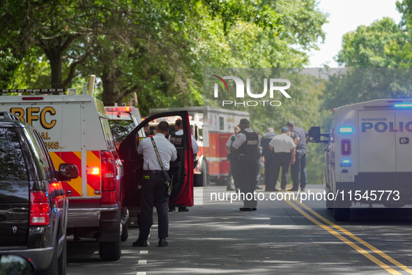 D.C. Police and Fire Department respond to the Israeli Embassy for a suspicious package in Washington, D.C., United States, on September 4,...