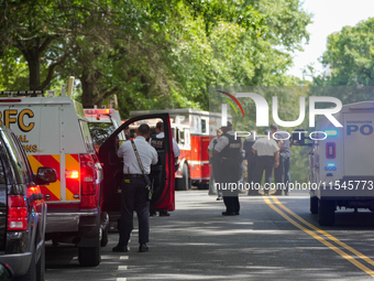 D.C. Police and Fire Department respond to the Israeli Embassy for a suspicious package in Washington, D.C., United States, on September 4,...