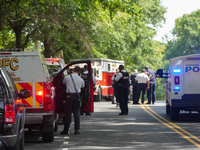 D.C. Police and Fire Department respond to the Israeli Embassy for a suspicious package in Washington, D.C., United States, on September 4,...