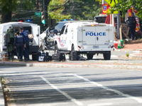 D.C. Police and Fire Department respond to the Israeli Embassy for a suspicious package in Washington, D.C., United States, on September 4,...