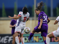 Luna Vanzeir of Anderlecht heads the ball towards the goal during the UEFA Women's Champions League First qualifying round, Semi-finals CP-G...