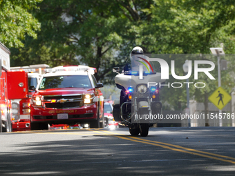 D.C. Police and Fire Department respond to the Israeli Embassy for a suspicious package in Washington, D.C., United States, on September 4,...