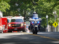 D.C. Police and Fire Department respond to the Israeli Embassy for a suspicious package in Washington, D.C., United States, on September 4,...