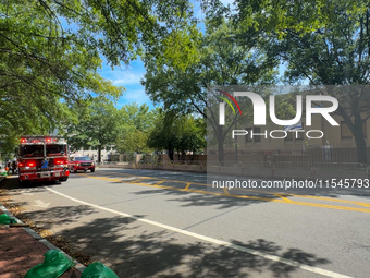 D.C. Police and Fire Department respond to the Israeli Embassy for a suspicious package in Washington, D.C., United States, on September 4,...