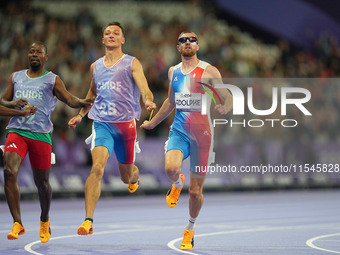 Timothee Adolphe of France in action in Men's 100m - T11 Semi-Finals during the Paris 2024 Paralympic Games at Stade de France on September...