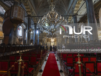 Inside he Patriarchal Cathedral Church of St. George at the Ecumenical Patriarchate of Constantinople of the Eastern Orthodox Church known a...