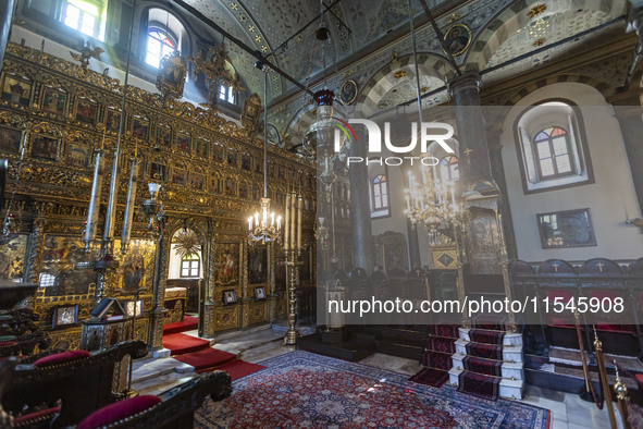 Inside he Patriarchal Cathedral Church of St. George at the Ecumenical Patriarchate of Constantinople of the Eastern Orthodox Church known a...