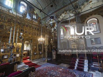 Inside he Patriarchal Cathedral Church of St. George at the Ecumenical Patriarchate of Constantinople of the Eastern Orthodox Church known a...