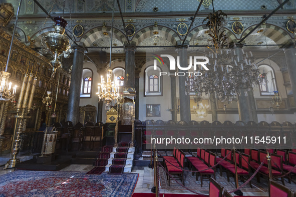 Inside he Patriarchal Cathedral Church of St. George at the Ecumenical Patriarchate of Constantinople of the Eastern Orthodox Church known a...