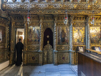 Inside he Patriarchal Cathedral Church of St. George at the Ecumenical Patriarchate of Constantinople of the Eastern Orthodox Church known a...