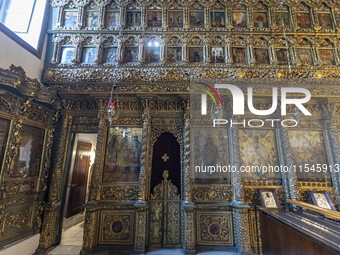 Inside he Patriarchal Cathedral Church of St. George at the Ecumenical Patriarchate of Constantinople of the Eastern Orthodox Church known a...