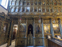 Inside he Patriarchal Cathedral Church of St. George at the Ecumenical Patriarchate of Constantinople of the Eastern Orthodox Church known a...