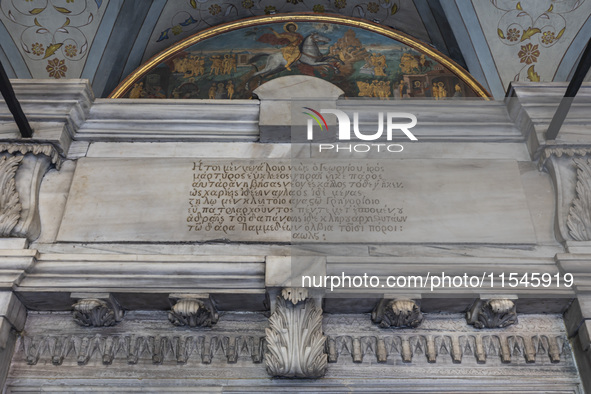 Inside he Patriarchal Cathedral Church of St. George at the Ecumenical Patriarchate of Constantinople of the Eastern Orthodox Church known a...