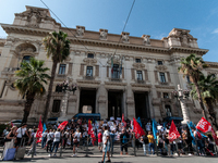 Temporary teachers, support teachers, and parents of disabled children demonstrate in front of the Ministry of Education and Merit against p...