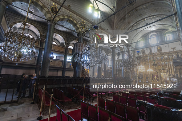 Inside he Patriarchal Cathedral Church of St. George at the Ecumenical Patriarchate of Constantinople of the Eastern Orthodox Church known a...