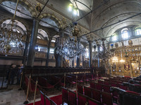 Inside he Patriarchal Cathedral Church of St. George at the Ecumenical Patriarchate of Constantinople of the Eastern Orthodox Church known a...