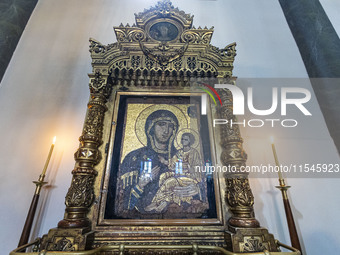 Inside he Patriarchal Cathedral Church of St. George at the Ecumenical Patriarchate of Constantinople of the Eastern Orthodox Church known a...